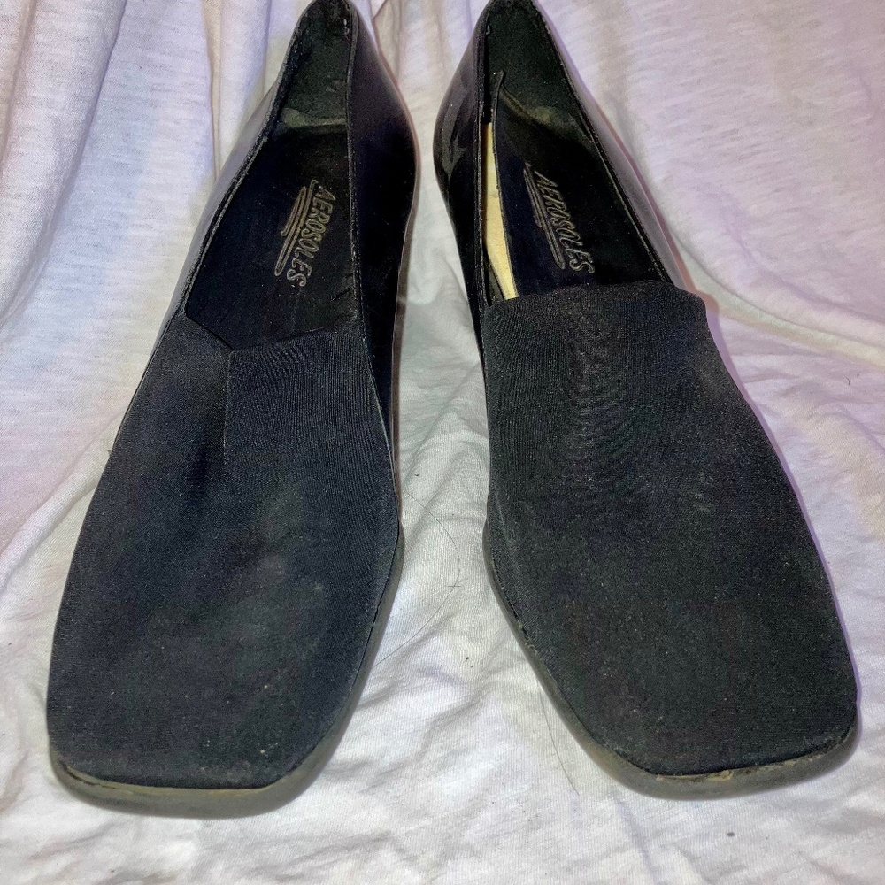 Black Aerosoles Mid-Heel Pumps, Women’s Size 7-1/2